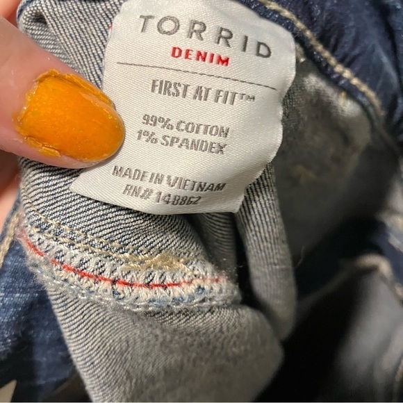 Torrid Blue Flare Vintage Stretch Mid Rise Jeans - Picture 11 of 11
